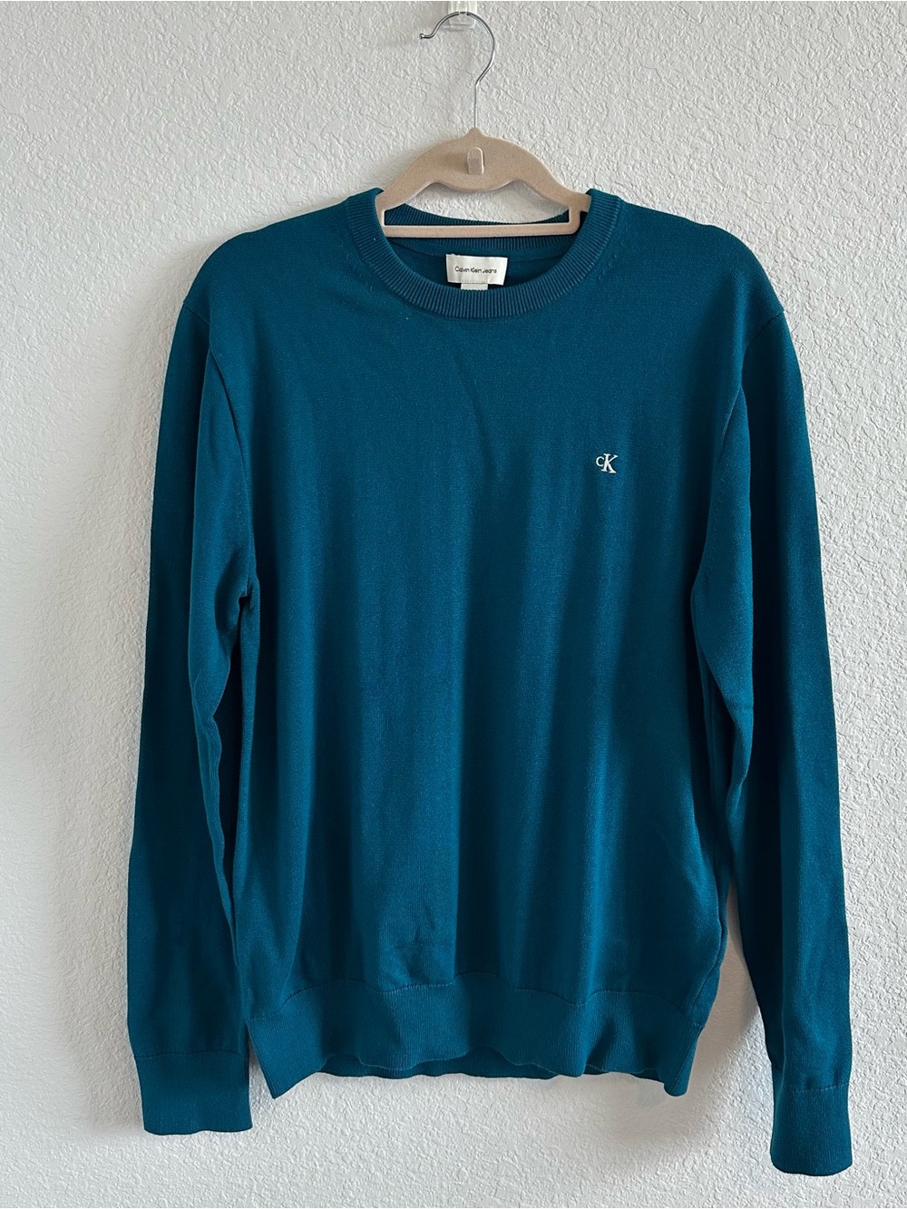 Calvin Klein Men's Teal Crewneck Sweater